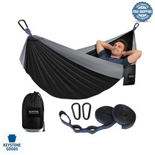 Portable Nylon Camping Hammock with Tree Straps  Carry Bag