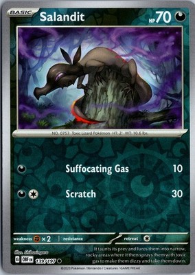 Salandit - SV03: Obsidian Flames #139/197 Reverse Holo Common