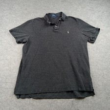 Polo Ralph Lauren Polo Shirt Mens XL Gray Solid Classic Fit Cotton Casual Top