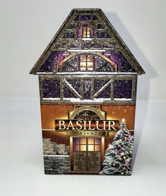 Basilur Metal Tin Trinket, Tea, Or Gift Box Christmas/Winter House **EMPTY**