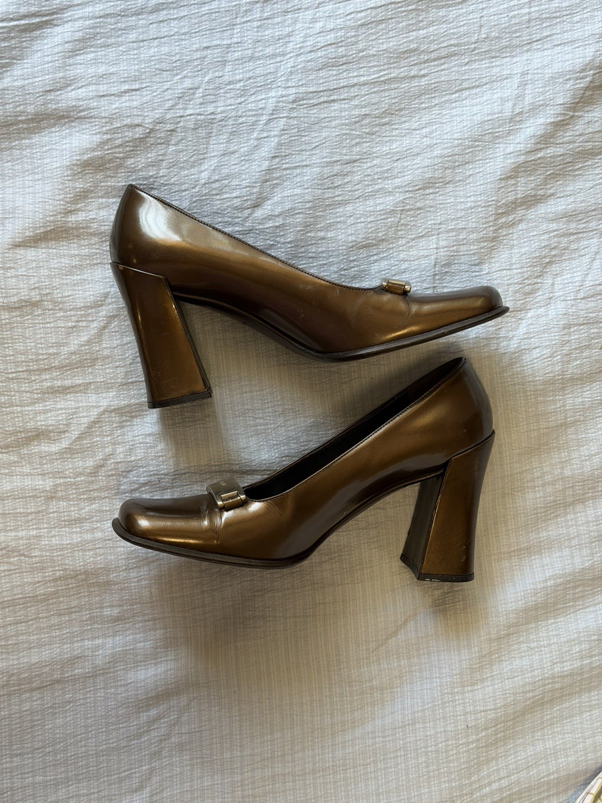 Authentic Prada Brown Leather Square Toe Mules Si… - image 2