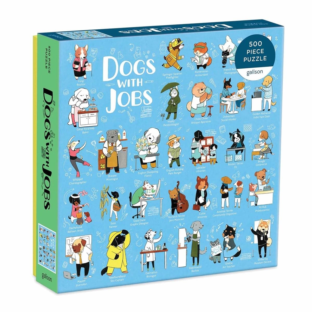 Dogs With Jobs 500 Piece Puzzle by Galison (Jigsaw) - Image 3