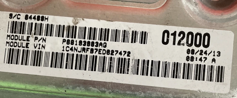 14 JEEP Compass 2.4L ECM ECU P68193983AG P05150815AA Warranty - Image 2 of 4