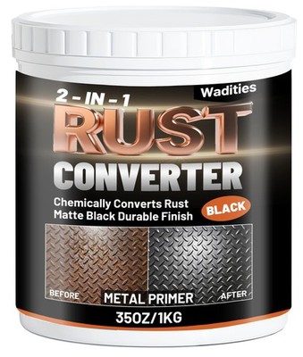 Rust Converter 2-in-1 Rust Inhibitor Metal Primer Matte Black 35oz Heat