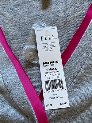 シャツ Elle Women Long Sleeve V-Neck Cardigan Sweater Gray Size S | eBay