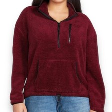No Boundaries Juniors Plush Half Zip Pullover