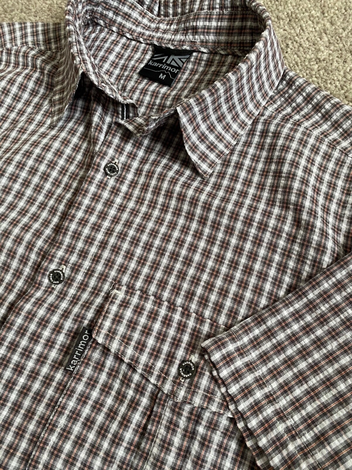 GORGEOUS KARRIMOR UPF 30 COUNTRY CHECK SHORT SLEEVE HIKING SHIRT M MEDIUM