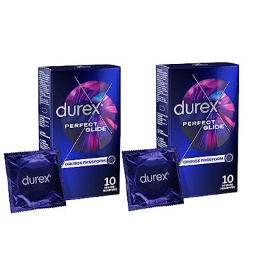 Durex Perfect Glide Kondome Extra feucht dickere Wandstärke Anal 2 x 10 Stück