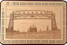 Duluth Minnesota Aerial Lift Bridge Cribbage Board