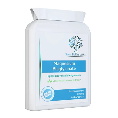SWISS BIOENERGETICS Magnesium Bisglycinate (Glycinate) 500mg - 90 capsules