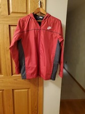 Nike Boy's XL 18-20 Sportswear Windrunner Red  Gray Lightweight Jacket