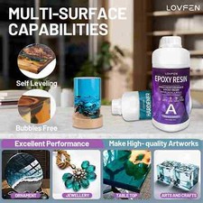 SALE! Clear Epoxy Resin 1L/32oz Kit 1:1 Craft Casting Art Coating Painting