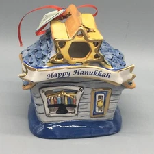 Blue Sky Clayworks Happy Hanukkah Star David Chanukah Menorah Tealight House 5"