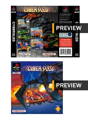 Cyber Sled - PlayStation PS1 Replacement Inlay Covers Front Back - Image 1 of 3