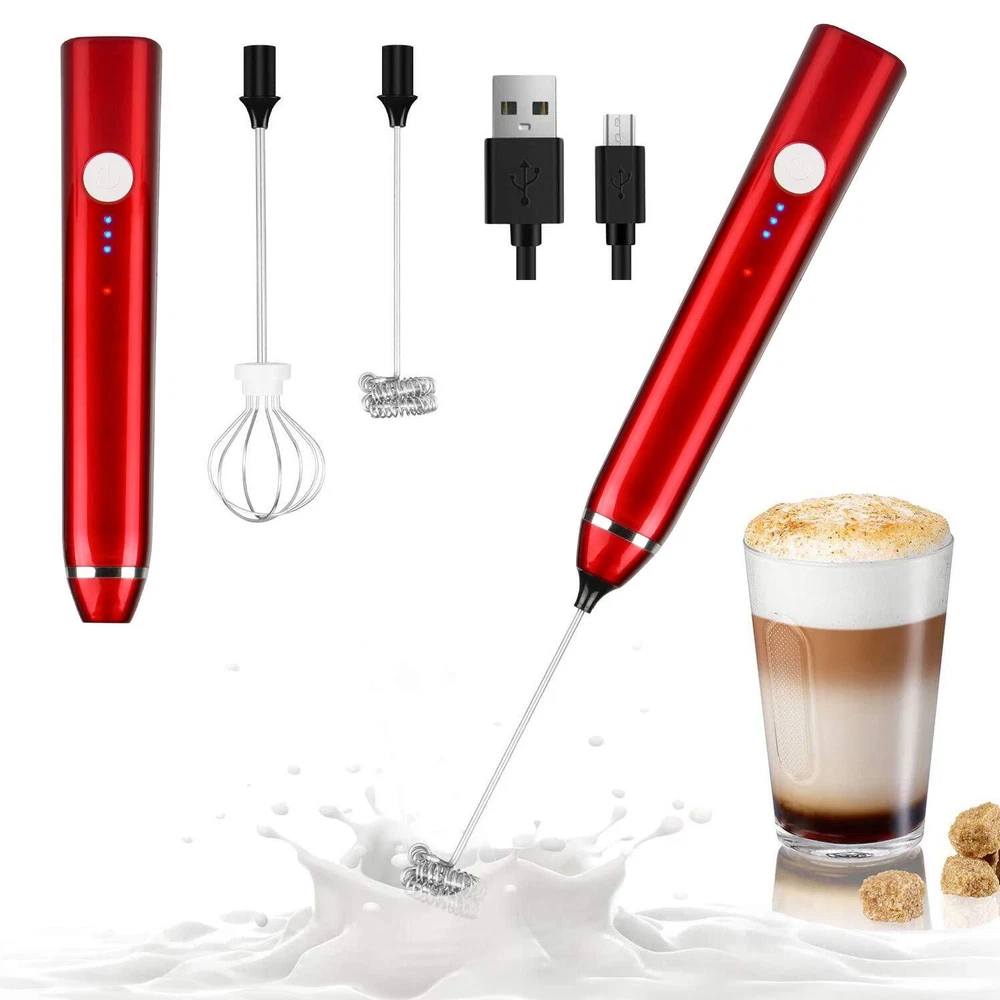 Milk Frother Handheld, USB Rechargeable Electric Foam Maker for Coffee, 3 Spe...