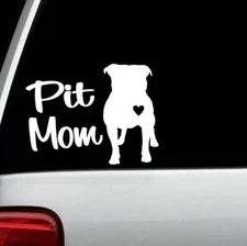 Pit Mom Pit Bull Pitbull Dog Decal Sticker BG101 for Car Window Laptop Heart
