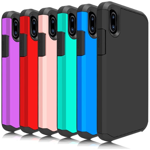 For iPhone X Case Dual Layer Armor Hybrid Rugged Rubber Shockproof Phone Cover