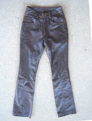BAGATELLE women's jeans pants size 8 Long genuine leather brown lined NWT