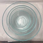 Blue Tint Vintage Pyrex Mixing Bowls Stocking Ribbed-7401-7402-7403-7404S wLids