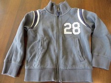 Carters Boys Gray Zip Up Gray Applique Sweatshirt Size 4 VGUC