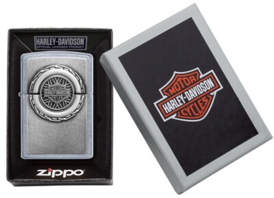 Zippo 49175, Harley Davidson Motorcycles Emblem Lighter, Chrome