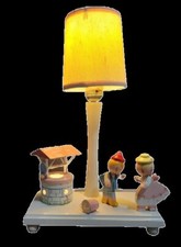 Vintage Wooden Nursery Lamp Nursery Jack  Jill Hill 3 way with nightlight Well