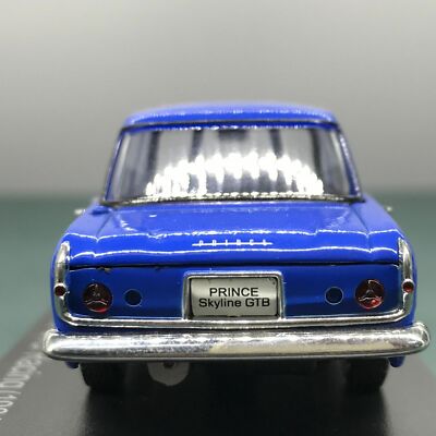 Mini Car Prince Skyline GTB Racing 1964 Blue1/43 Scale Box Display
