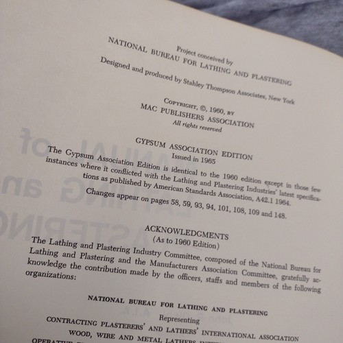 1965 Hardcover - Manual Of Lathing And Plastering by John R. Diehl A.I.A. - Picture 7 of 15