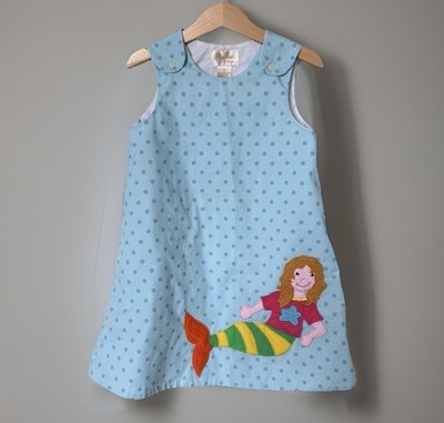 Rosalina Collections Blue Polka Dot Dress Mermaid Girl Size 3T Preppy Party