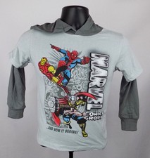 Spider-Man Thor Ironman Boy's XL Gray Hoodie Marvel New ST136