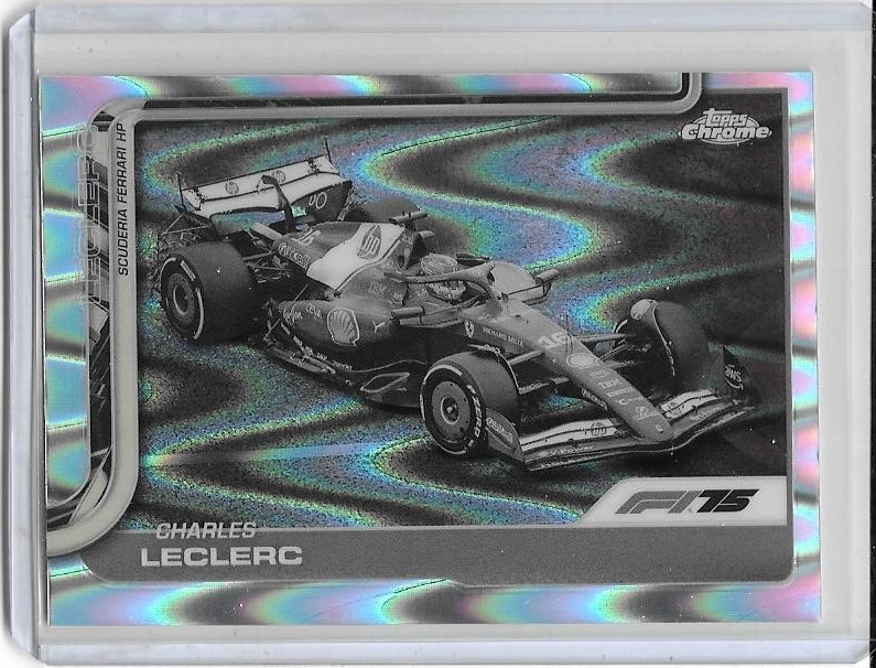 2025 Topps Chrome Formula 1 Racing Charles LeClerc B&W Ray Wave Refractor #75