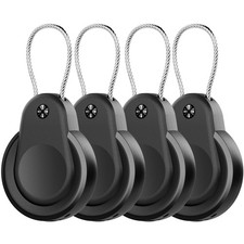Waterproof for AirTag Holder 1st/2nd 4 Pack Lock Airtag Holder, Black