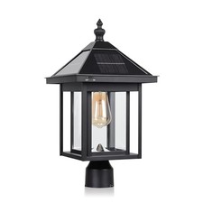 Kmc Lighting St4343q-b Solar Post Light Outdoor Waterproof Black Aluminum Kmc Lighting St4343q-b Solar Post Light Outdoor Waterproof Black Aluminum