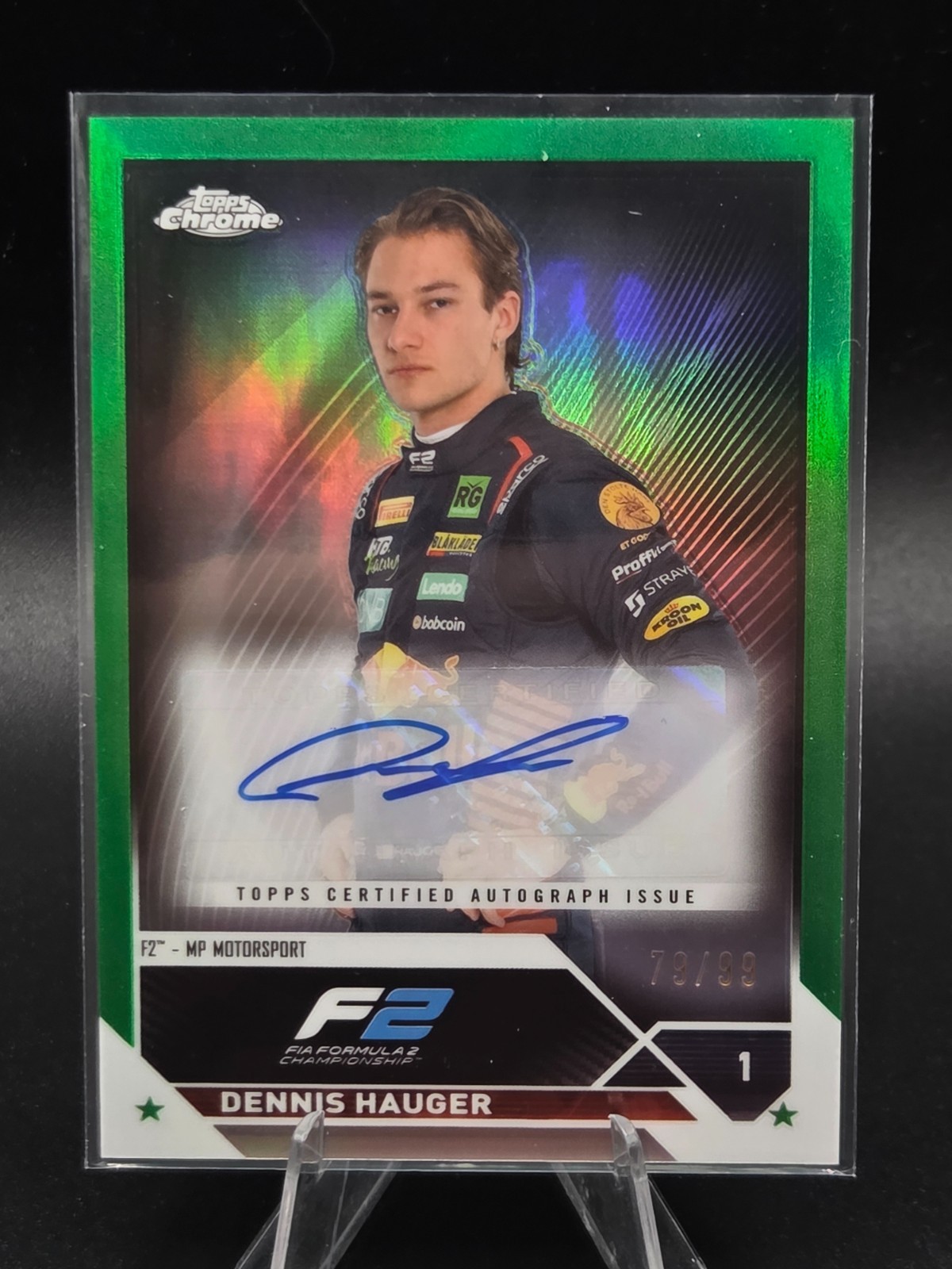 2023 Topps Chrome Formula 1 F1 Dennis Hauger Autograph Auto Green 79/99 #CAC-DH