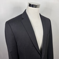 Calvin Klein 42R Sport Coat 100 Wool Dark Gray Two Button Lined Double Vented