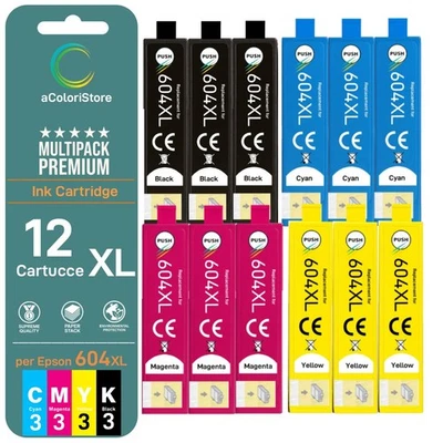 ACOLORISTORE 12 604XL cartucce compatibili per epson XP 2200 4200 WF 2910 2510 604 XL
