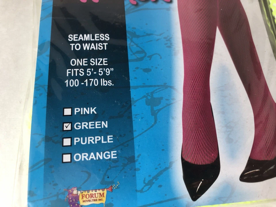 Pantimedias de red verde neón disfraz Halloween talla única paquetes de 2 Foto 4 de 4