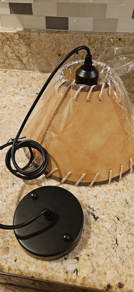 12" 3 Lights Kitchen Island Pendant Leather Imitation  - Image 3 of 4