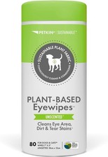 Petkin Plant-Based EyeWipes 80 Wipes - Biobased  Sustainable - Unscented
