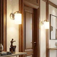 Milk Glass 2 Way Light LED Bathroom Light Fixtures Over Mirror Wall Pendant Lamp