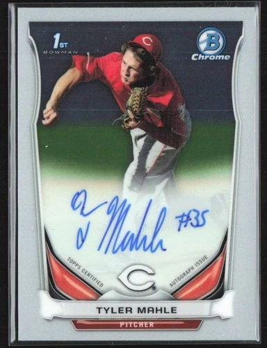 Tyler Mahle 2014 Bowman Chrome Auto B #BCAP-TMA Cincinnati Reds