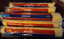 6- Wooster Super / Fab 3/8" 18" Rollenabdeckungen mit Endkappen