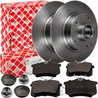 febi Bremsscheiben 260Mm + BelÄGe Hinten Passend FüR Renault Megane 3 Fluence