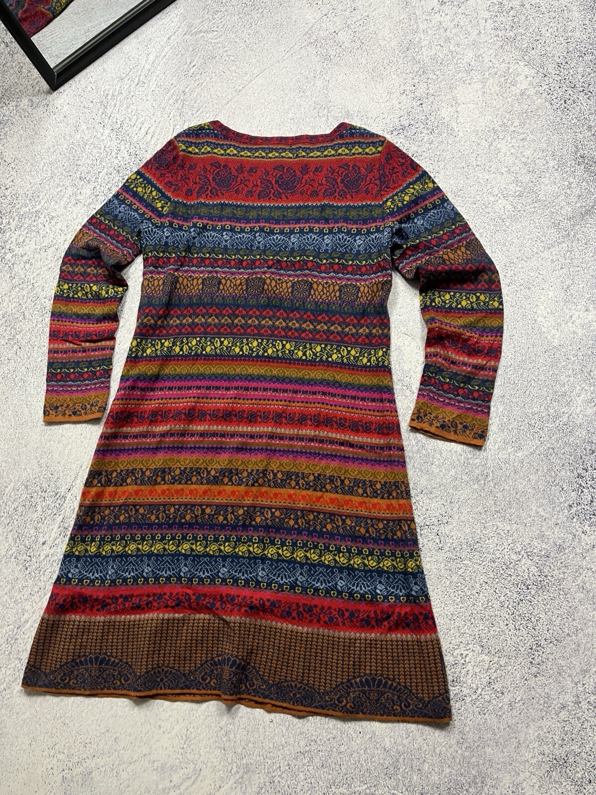 Ivko Wool Knitted Dress Float Pattern Japanese Av… - image 7