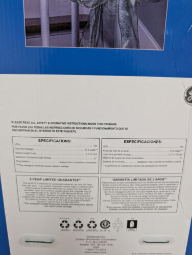 GE StayBright 100 luces transparentes brillo gema guirnalda 9 pies transparente alambre blanco cálido - Imagen 2 de 3