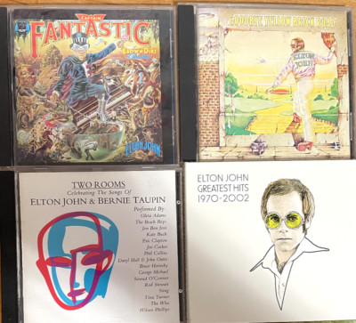ELTON JOHN - 4 CD LOT - YELLOW BRICK RD/CPT. FANTASTIC/TWO ROOMS/ GREATEST HITS