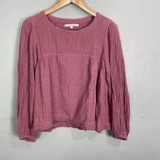 Xirena Jodi Gauze Long Balloon Sleeve Babydoll Top Sz S