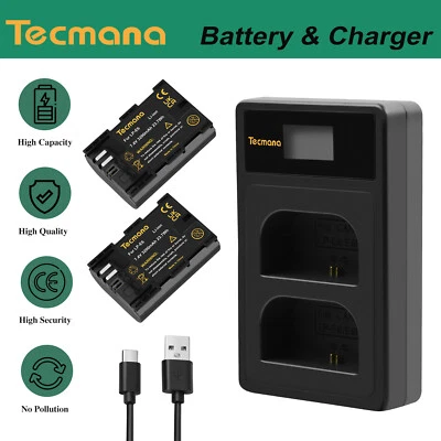 TECMANA 2X Akku 3200mAh+Ladegerät Für Canon LP-E6 LP-E6N EOS 70D 80D 90D 7DSV 5DS 5DS R