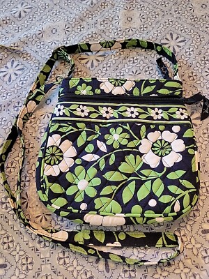 VERA BRADLEY Lucky You  Crossbody  Bag Green Blue Quilted Floral Print