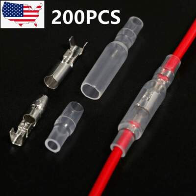 200PCS 4.0mm Bullet Terminal Car Electrical Wire Female Male Connector Set USA